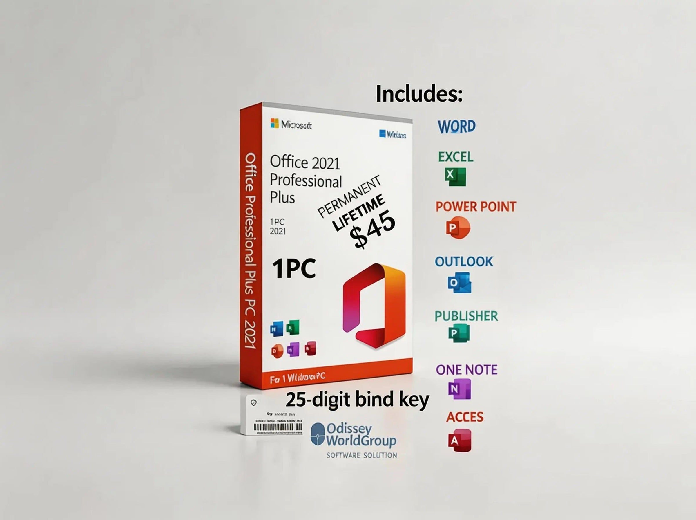 Office for Windows - Bind key Retail Office Profesional Plus 2021 - LIFETIME