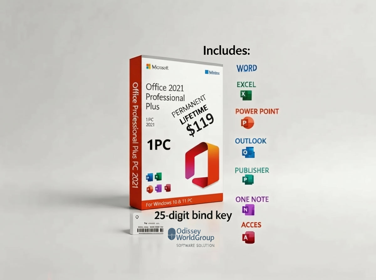 Office for Windows - Bind key Retail Office Profesional Plus 2021 - LIFETIME